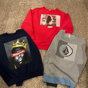 Bundles of sweatshirts